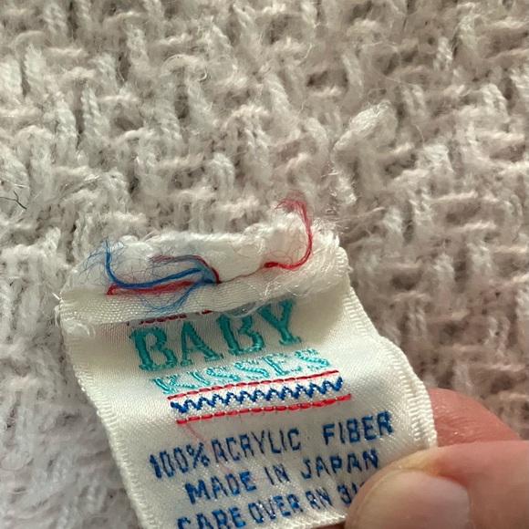 Vintage Baby Kisses Pastel Pink Blanket Teddy Bear Acrylic Made In Japan - Picture 6 of 7